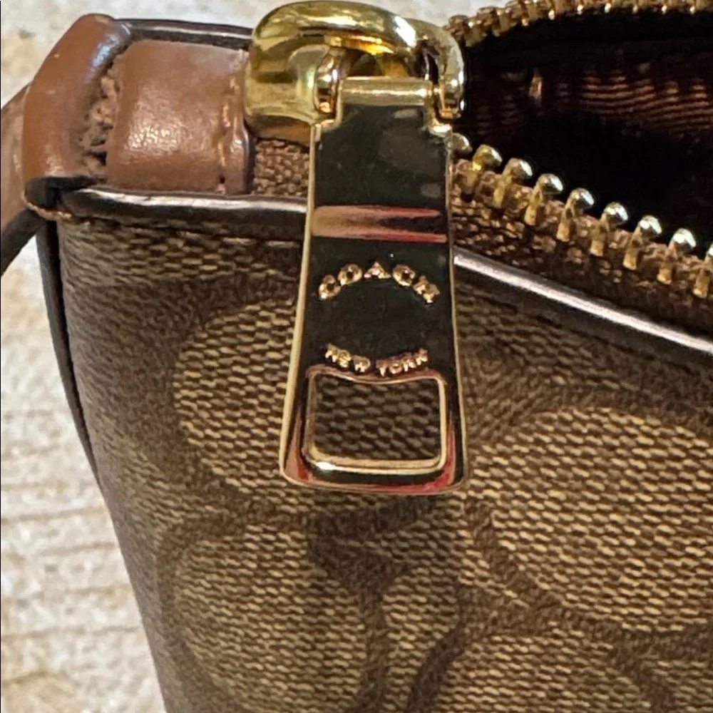Coach Tan and Brown Signature Tote